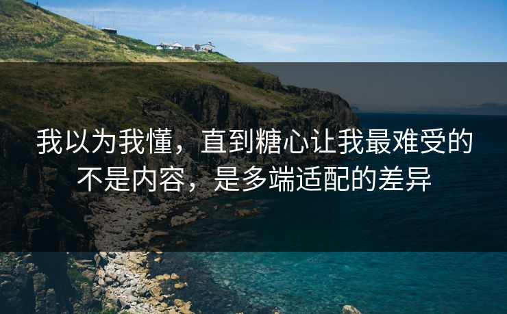 我以为我懂，直到糖心让我最难受的不是内容，是多端适配的差异