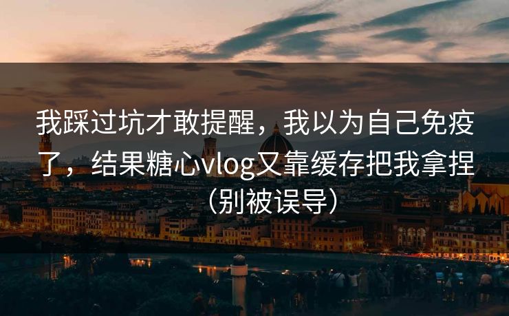 我踩过坑才敢提醒，我以为自己免疫了，结果糖心vlog又靠缓存把我拿捏（别被误导）