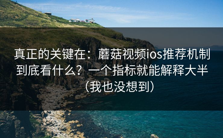真正的关键在：蘑菇视频ios推荐机制到底看什么？一个指标就能解释大半（我也没想到）