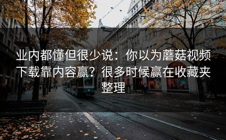 业内都懂但很少说：你以为蘑菇视频下载靠内容赢？很多时候赢在收藏夹整理