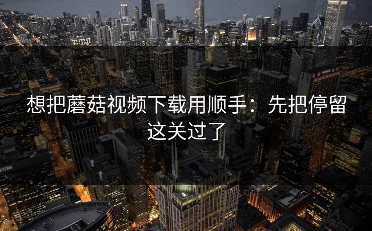 想把蘑菇视频下载用顺手：先把停留这关过了